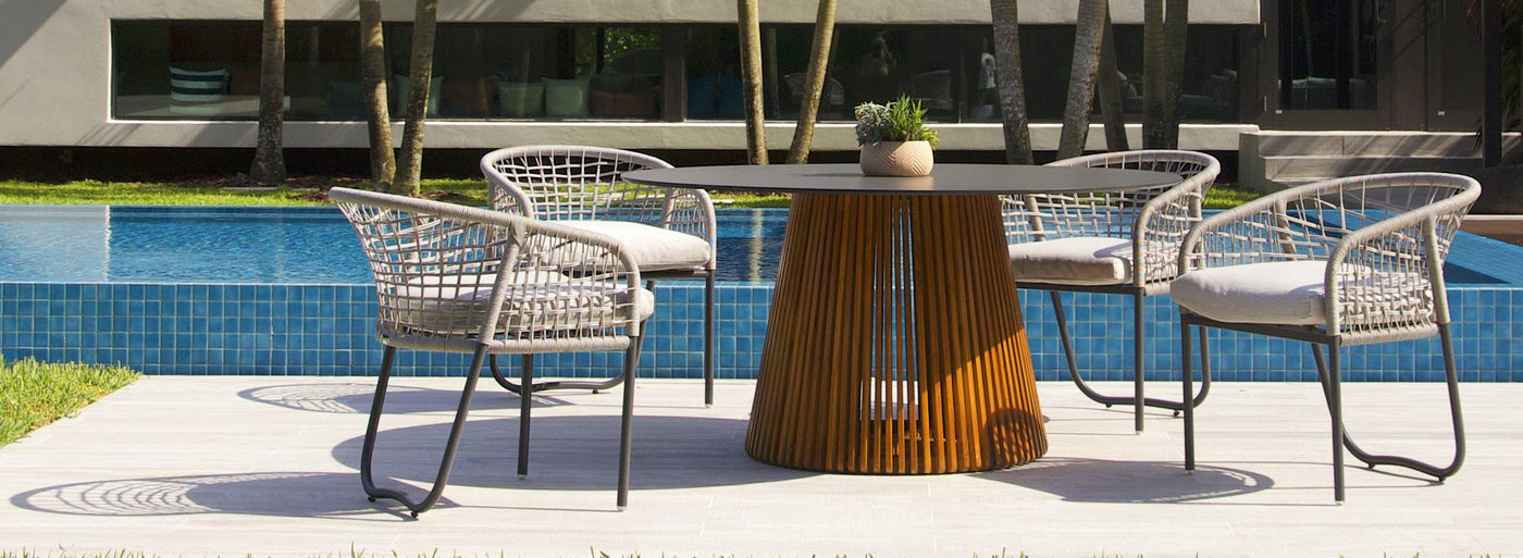 Conic Collection of Outdoor Dinging Tables by Kannoa