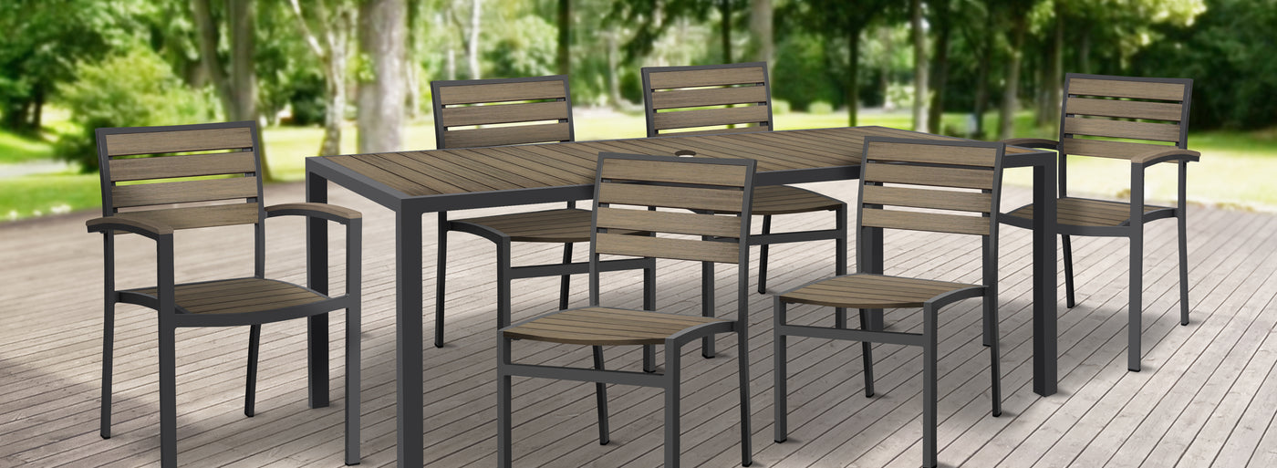 Martinique Collection Outdoor Dining Table and Chaira