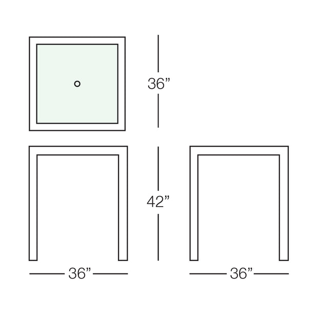 Aria Bar Table with Tempered Glass Top