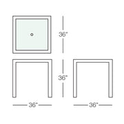 Aria Counter Height with Tempered Glass Top