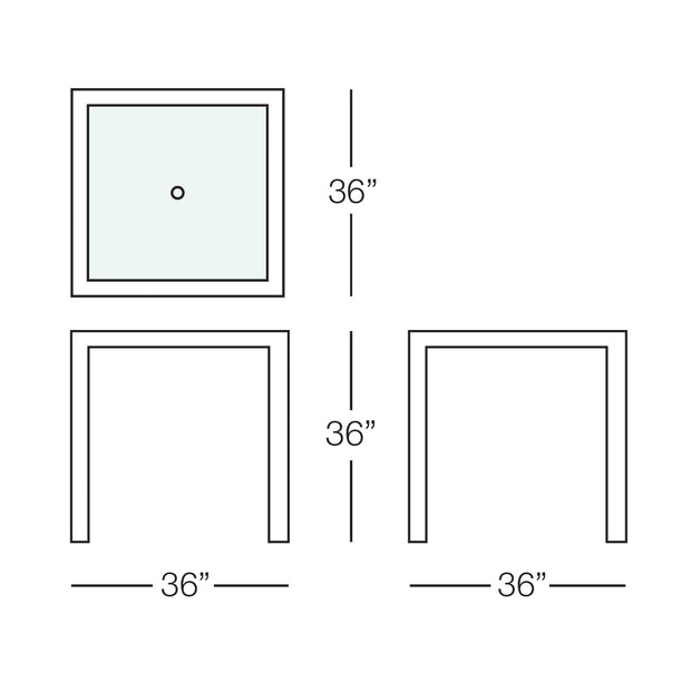 Aria Counter Height with Tempered Glass Top