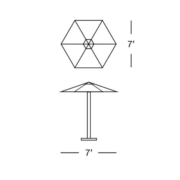 Hexagon Umbrella Classic 7'