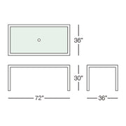 Marbella 72" x 36" Rectangular Dining Table