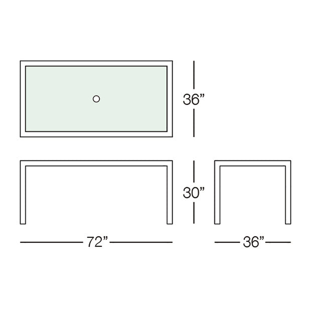 Marbella 72" x 36" Rectangular Dining Table