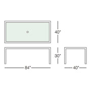 Marbella 84" x 40" Rectangular Dining Table